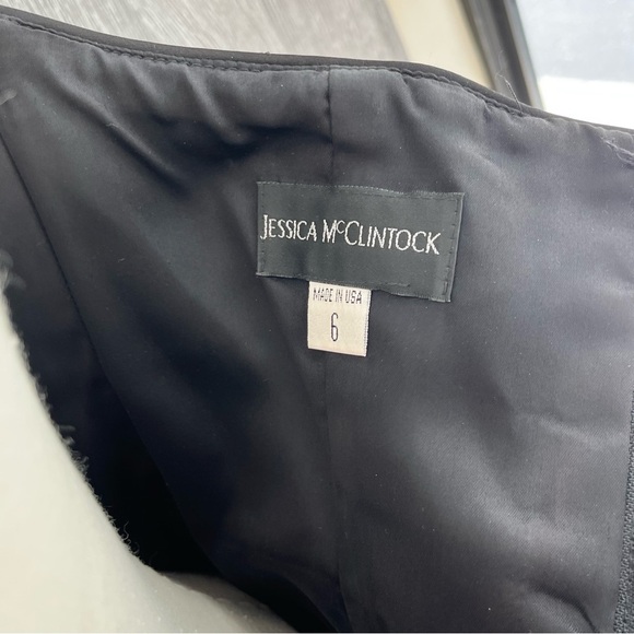 Jessica McClintock Black Bodiced Gown Size 6 - Picture 7 of 8